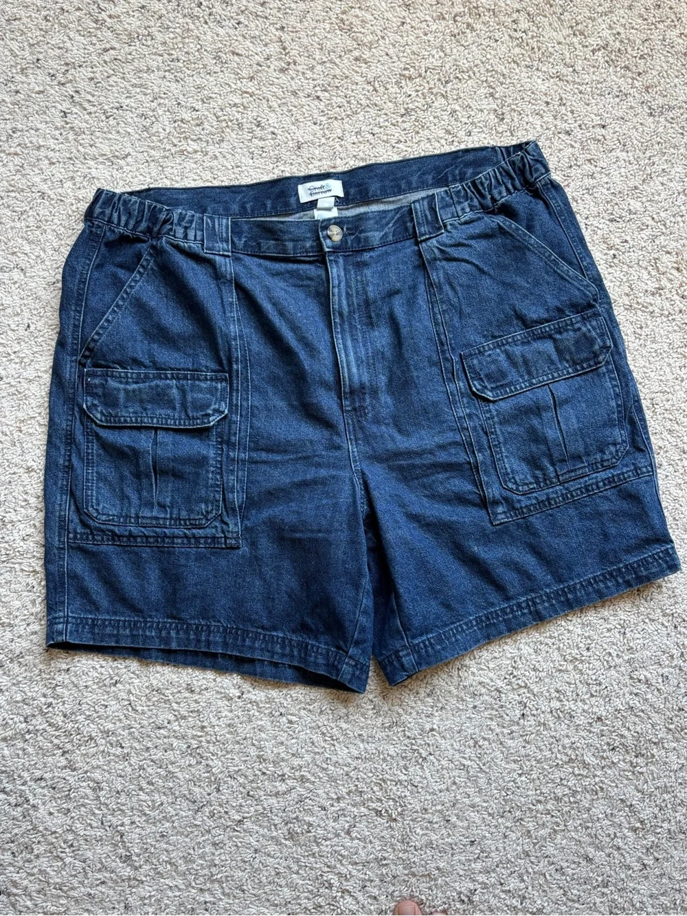 croft & barrow Dark Blue Denim Cargo Shorts men’s 40